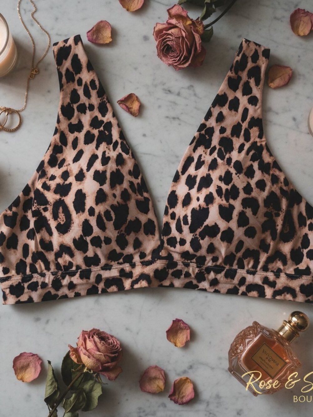 Victoria's Secret Deep V Plunge Leopard Bralette | Size XL | No Wire Wireless